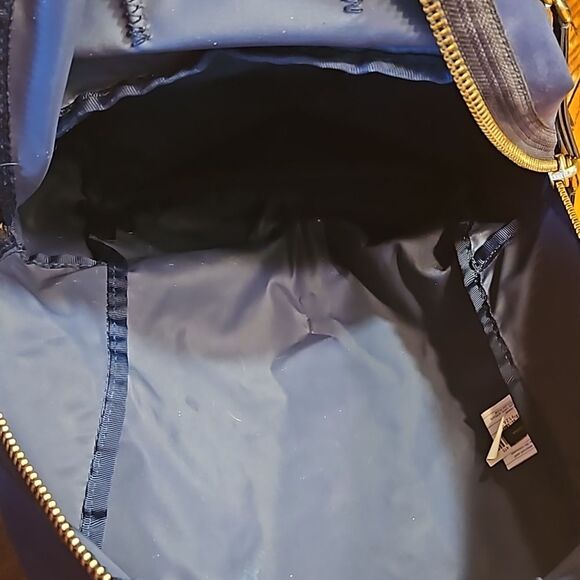 Marc Jacobs New York THE BIKER NYLON BACKPACK in navy with black/gold accents